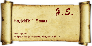 Hajdú Samu névjegykártya